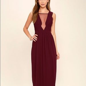 Lulu’s Dazzling Decadence Burgundy Maxi Dress